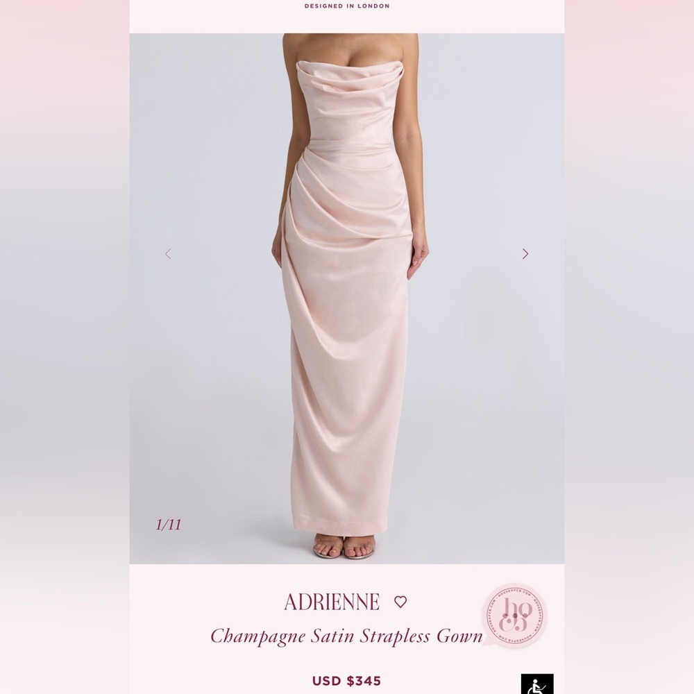 House of Cb Champagne Evening Gown NWT